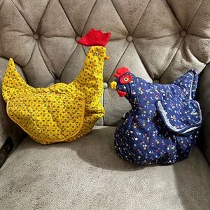 Vintage Chicken Kettle Covers Kitchen Decor Farmhouse Farm Set Of 2